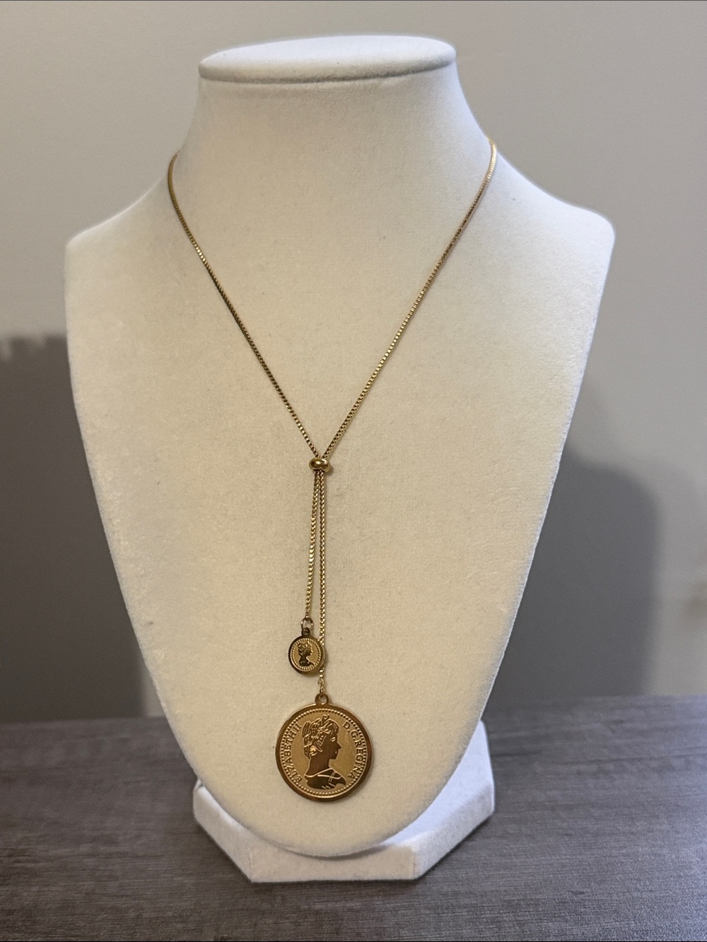 Adjustable Coin Pendant Necklace